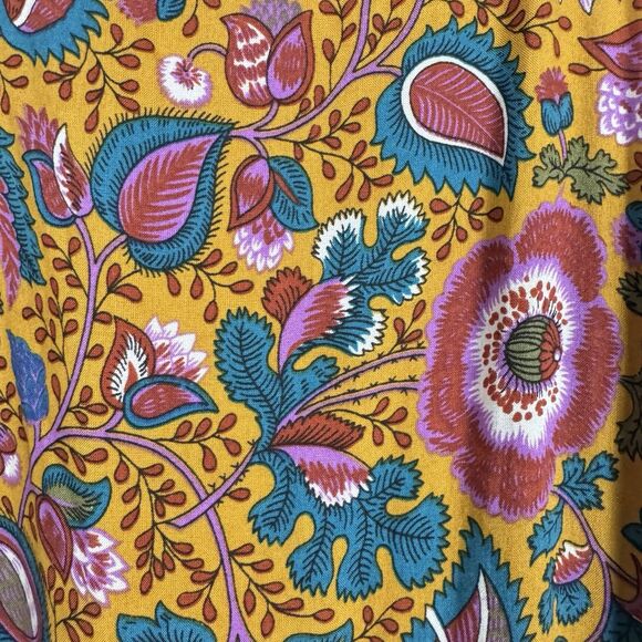 House of Harlow 1960 Flutter Sleeve Floral Midi Dress In Jackie Mustard Print L - Picture 5 of 13